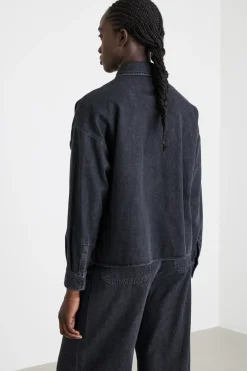 Camicia boxy con fondo asimmetrico - Nero