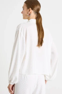 Camicia boxy con maniche ampie - Bianco