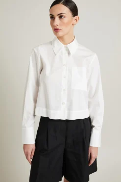 Camicia boxy in cotone - Bianco