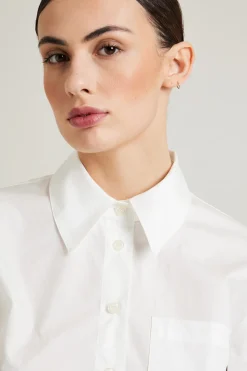 Camicia boxy in cotone - Bianco