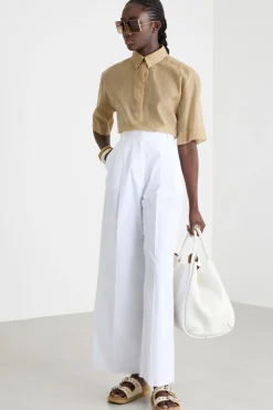 Camicia boxy in mussola - Cammello