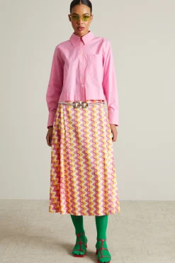 Camicia boxy in popeline - Rosa