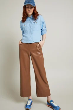 Camicia boxy in puro lino - Azzurro