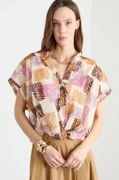 Camicia boxy stampata - Bianco
