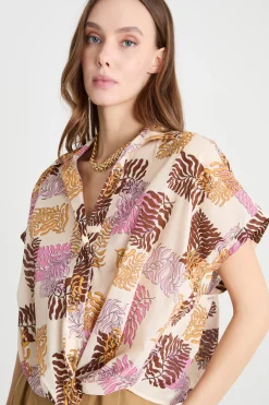 Camicia boxy stampata - Bianco