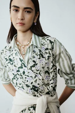 Camicia boxy - Verde Bianco