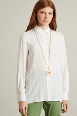 Camicia con accessorio a fiore - Bianco