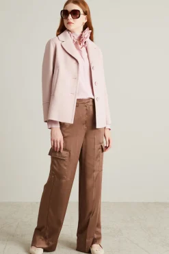 Camicia con accessorio a fiore - Rosa