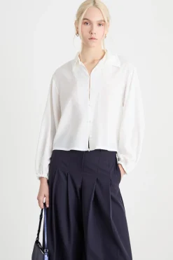 Camicia con arricciature - Bianco