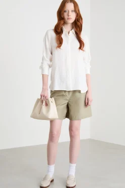 Camicia con bottoni nascosti - Bianco