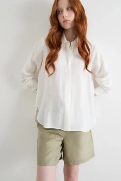 Camicia con bottoni nascosti - Bianco