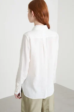 Camicia con bottoni nascosti - Bianco