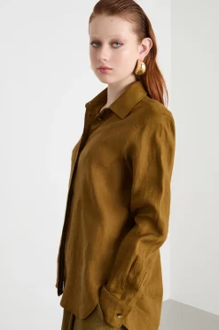 Camicia con bottoni nascosti - Verde