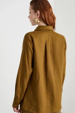 Camicia con bottoni nascosti - Verde