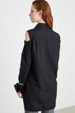 Camicia con cut-out sulle spalle - Nero