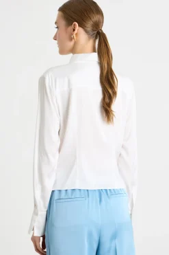 Camicia con drappeggio - Bianco