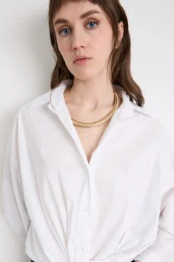Camicia con fondo arricciato - Bianco