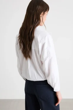 Camicia con fondo arricciato - Bianco