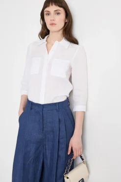 Camicia con manica a tre quarti - Bianco