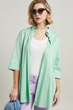 Camicia con maniche a tre quarti - Verde Menta