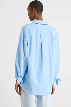 Camicia con maniche balloon - Azzurro