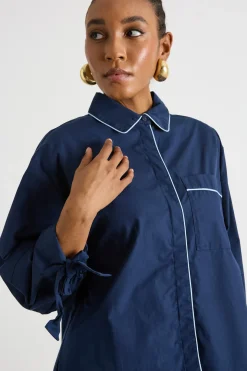 Camicia con maniche balloon - Blu
