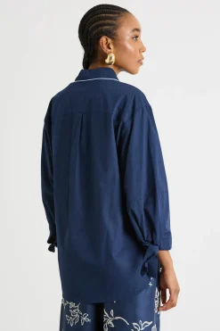 Camicia con maniche balloon - Blu
