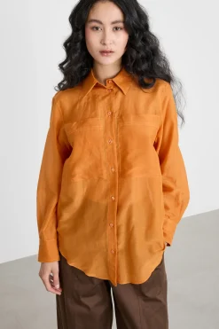 Camicia con maxi tasche - Arancione