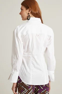 Camicia con motivo arricciato - Bianco
