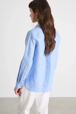 Camicia con motivo gessato - Azzurro