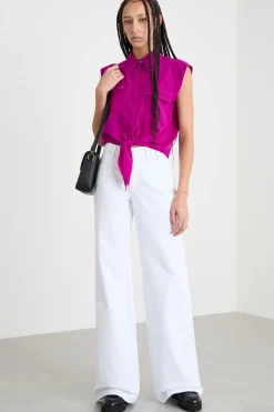 Camicia con nodo - Fuxia