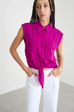 Camicia con nodo - Fuxia