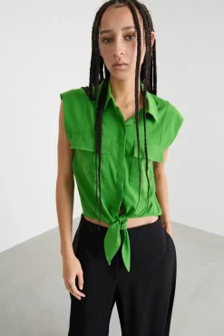 Camicia con nodo - Verde