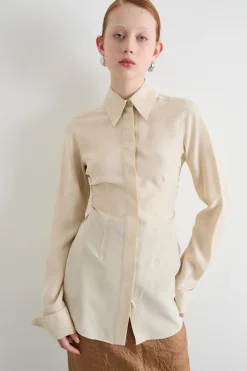 Camicia con oblò sul retro - Avorio