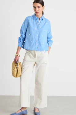 Camicia con paillettes - Azzurro
