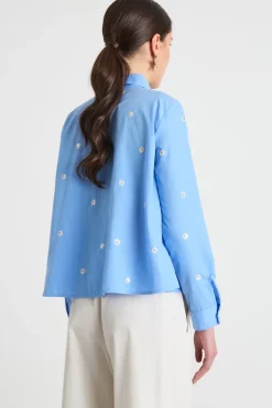 Camicia con paillettes - Azzurro