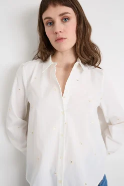 Camicia con paillettes - Bianco