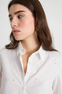 Camicia con paillettes - Bianco