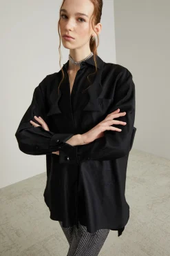 Camicia con papillon - Nero