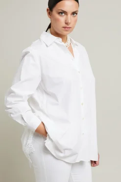 Camicia con pizzo - Bianco