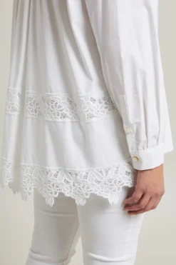 Camicia con pizzo - Bianco