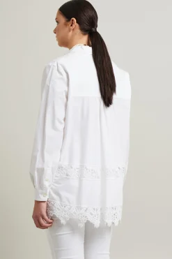Camicia con pizzo - Bianco