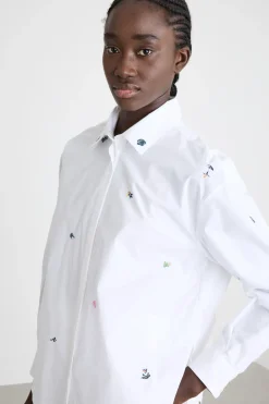 Camicia con ricami - Bianco