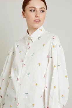 Camicia con ricami - Bianco