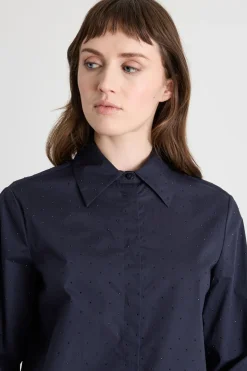 Camicia con ricami - Blu