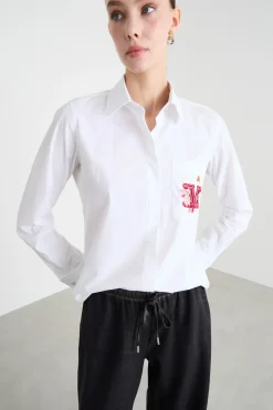 Camicia con ricamo - Bianco