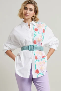 Camicia con ricamo - Bianco