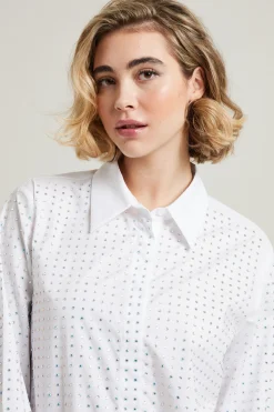 Camicia con strass - Bianco