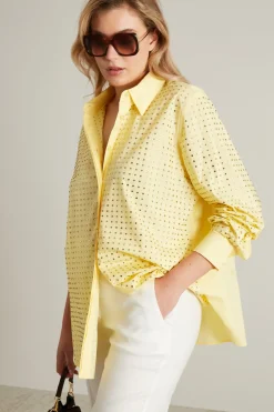 Camicia con strass - Giallo
