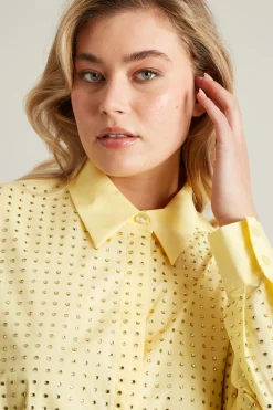 Camicia con strass - Giallo